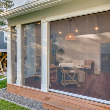 Screen Room with Phantom Motorized Screens, Fixed Screens, and XL Door Screen