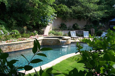 Pool - large contemporary backyard pool idea in Atlanta