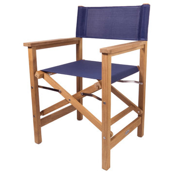 Teak Director's Chair, Blue