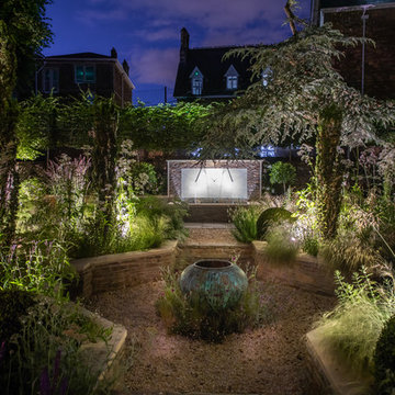 College Fields-summer-garden-at-night