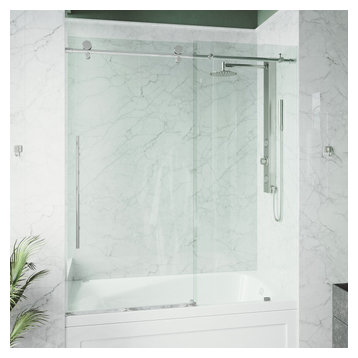 VIGO Elan E-class 60"x66" Frameless Sliding Shower Door, Chrome