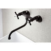 Kingston Brass KS115ORB Two Handle Wall Mount Bathroom Faucet, Oil Rubbed Bronze