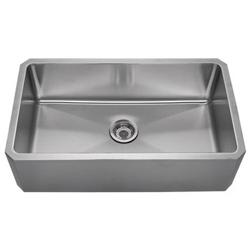 Whitehaus WHNAP3218 Single Bowl Front-Apron Undermount Sink - Brushed Stainless