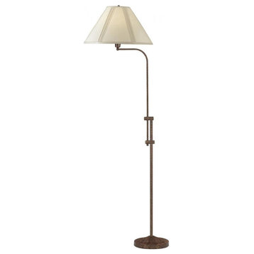 3 Way Floor Lamp With Adjustable Pole, Rust, 5.00"