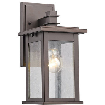CHLOE Tristan Transitional 1 Light Rubbed Bronze Outdoor Wall Sconce 12" Height