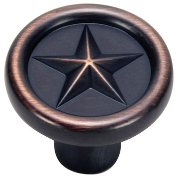 Hardware House 1-1/8" Texas Star Cabinet Knob, Classic Bronze