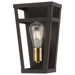 Livex Lighting - Schofield 1 Light Bronze With Antique Brass Accents ADA Sconce - The Schofield collection hints at a casual vibe. This ADA single light sconce is shown in a bronze finish with antique brass finish accents. It will be a great feature in your modern loft or cabin as well as any transitional style interior.