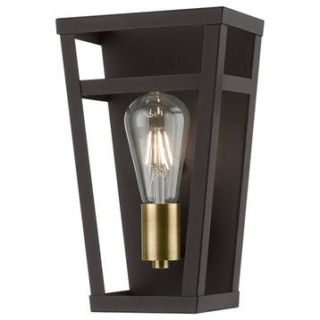 Schofield 1 Light Bronze With Antique Brass Accents ADA Sconce