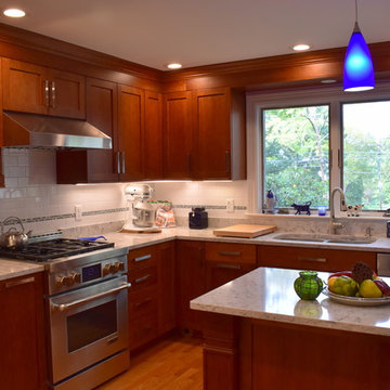 UltraCraft Shaker Kitchen in Cherry Amber with Silestone Pietra Countertops