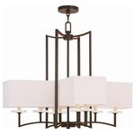 Livex Lighting - Livex Lighting 50708-67 Woodland Park - Eight Light Chandelier - Canopy Included: TRUE  Shade InWoodland Park Eight  Olde Bronze Off-Whit *UL Approved: YES Energy Star Qualified: n/a ADA Certified: n/a  *Number of Lights: 8-*Wattage:60w Candalabra Base bulb(s) *Bulb Included:No *Bulb Type:Candalabra Base *Finish Type:Olde Bronze