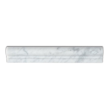 12"x2"Carrara White Marble Moulding, Chair Rail Moulding, Polished, Set of 10