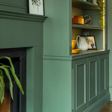 BESPOKE FITTED ALCOVE TV AND STORAGE CABINETS