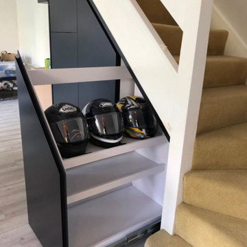 Modern Black - under stairs storage - small home bar