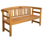 vidaXL - vidaXL Garden Bench 61.8 Solid Acacia Wood - vidaXL Garden Bench 61.8” Solid Acacia WoodvidaXL Garden Bench 61.8” Solid Acacia Wood - 44131, Embellish your yard with an inviting place to sit and appreciate your surroundings! Featuring an engraved rose on the center of the backrest, our wooden rose bench is an ideal accent for any lawn or garden. The bench has been crafted from solid acacia wood, which makes it sturdy and durable and suitable for outdoor use. The backrest and the armrests add to the bench's seating comfort. The curved armrests give the bench an elegant look. Take a load off on this lovely garden bench! The bench is easy to assemble.