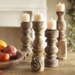 Reclaimed Candlesticks - Set of 3 - Candleholders