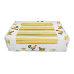 Xia Home Fashions - Hens&Chicks 36"x36" Table Topper - Tablecloths