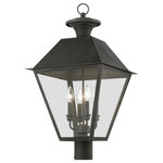 Livex Lighting - Wentworth 4 Light Charcoal Outdoor Extra Large Post Top Lantern - With its appealing charcoal finish and clear glass, the stunning Mansfield collection will make an elegant addition to any outdoor space. Formed from solid brass & traditionally inspired, this four-light outdoor extra-large post top lantern is complimentary to almost any home exterior. Combining superb craftsmanship and affordable price, this fixture is sure to be a timeless addition to your home.
