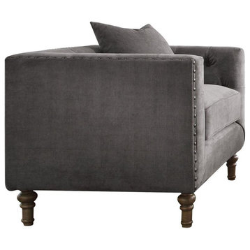 ACME Sidonia Chair (with 1 Pillow) in Gray Velvet