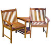 International Caravan Chatham Corner Double Patio Chair in Stain