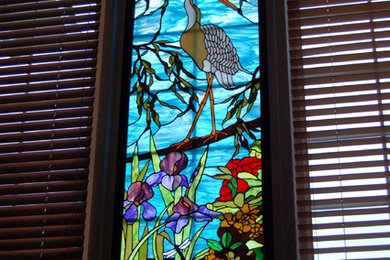 Custom  Heron Stained Glass Window