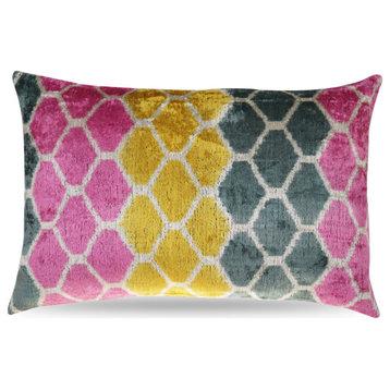 Canvello Pink Gold Gray Hexagon Pillows For Couch 16"x24"