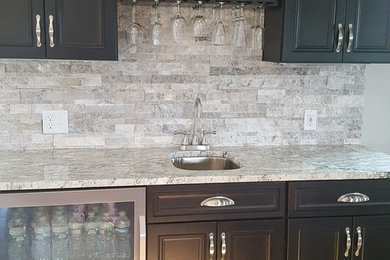 Home bar - transitional home bar idea in Boston