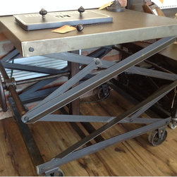 Industrial Scissor Lift Table - Console Tables