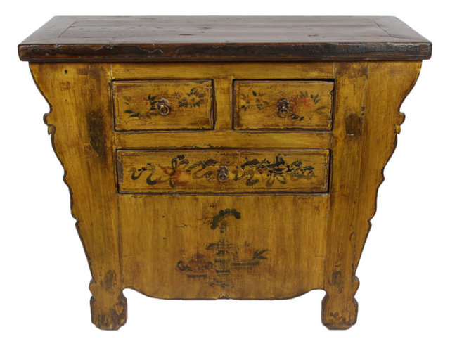 Consigned, Small Antique Gansu Cabinet - Asian - Accent Chests And Consigned, Small Antique Gansu Cabinet - Consigned, Small Antique Gansu Cabinet - Asian - Accent Chests And