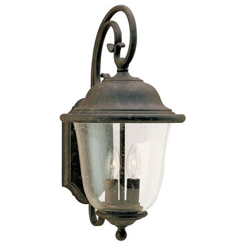 Two Light Outdoor Wall Lantern in Traditional Style - 9 inches wide by 18