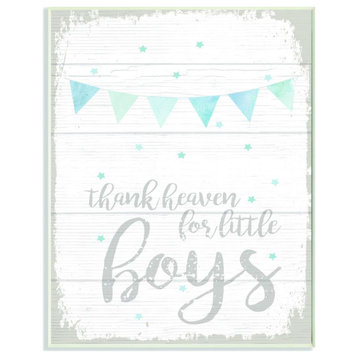 The Kids Room by Stupell Thank Heaven Boys Blue Kids Word Design, 10 x 15