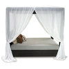 Signature Outdoor Queen Canopy Bed With Sunbrella Cushion And White Sheer Canopy