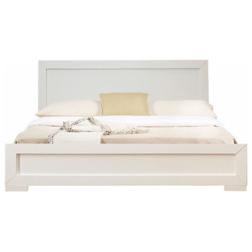 White Wood Full Platform Bed