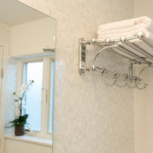 Train Rack in Bathroom