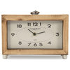 Wooden Box Clock, Brown, White