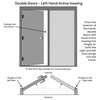 Clear Low-E 5-Lite Steel Double Door 74"x81.75" Left Hand In-swing