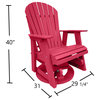 Phat Tommy Outdoor Swivel Glider Chair - Adirondack Glider Chair, Cranberry