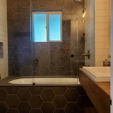 Transitional - Whimsical bathroom remodel