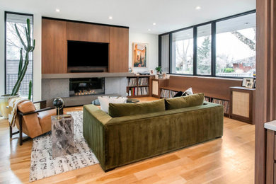 Living room - 1960s living room idea in Denver