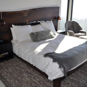 CLARK Functional Art Walnut Headboard with Chainsaw Inlay 10ftx5ft
