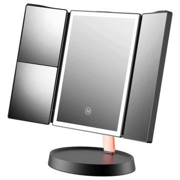 Infinity Trifold Led Makeup Mirror, Black