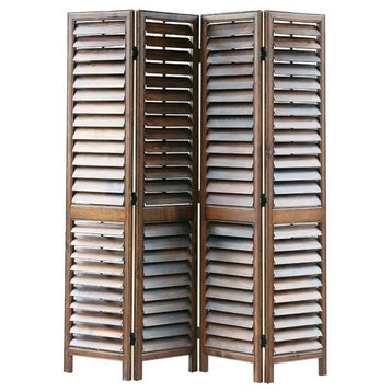 Wayborn Venetian Room Divider 72"Wx84"H Wood in Walnut Brown