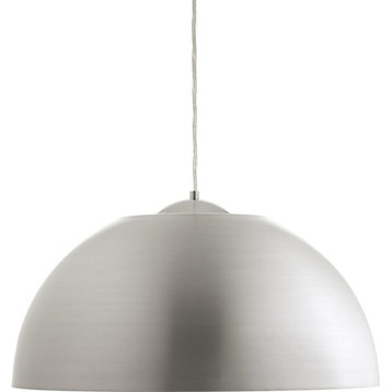 Progress Lighting Dome 1-Light Pendant, Satin Aluminum, 22"x11.75"