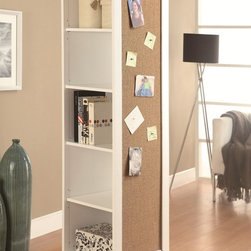 White Swivel Storage Cabinet with Cork Board - Closet Organizers