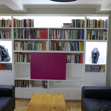 TV hidden in wall unit