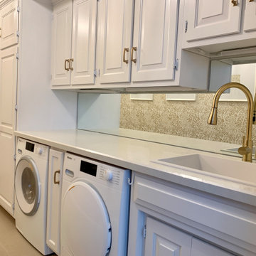Gold & White Laundry Room