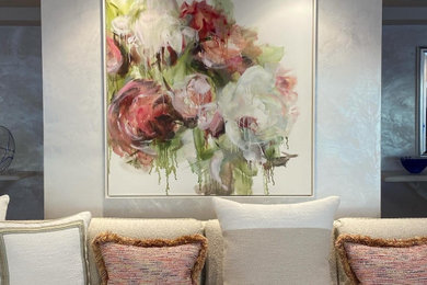 Transitional living room photo in Vancouver