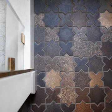 Refined French Country Bathroom and Laundry Room