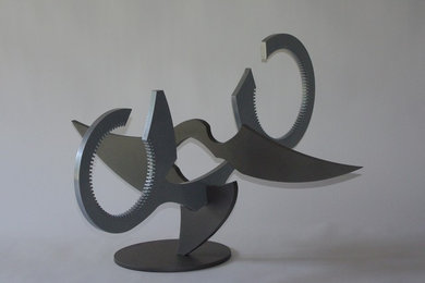 sculpture acier - verre