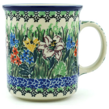 Polish Pottery 10 oz. Stoneware Mug Hand-Decorated Design
