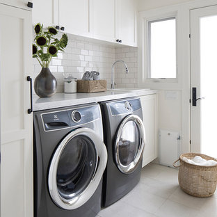 75 Beautiful Laundry Room With A Drop In Sink And Marble